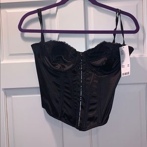 Black NWT Urban Outfitters tie up corset